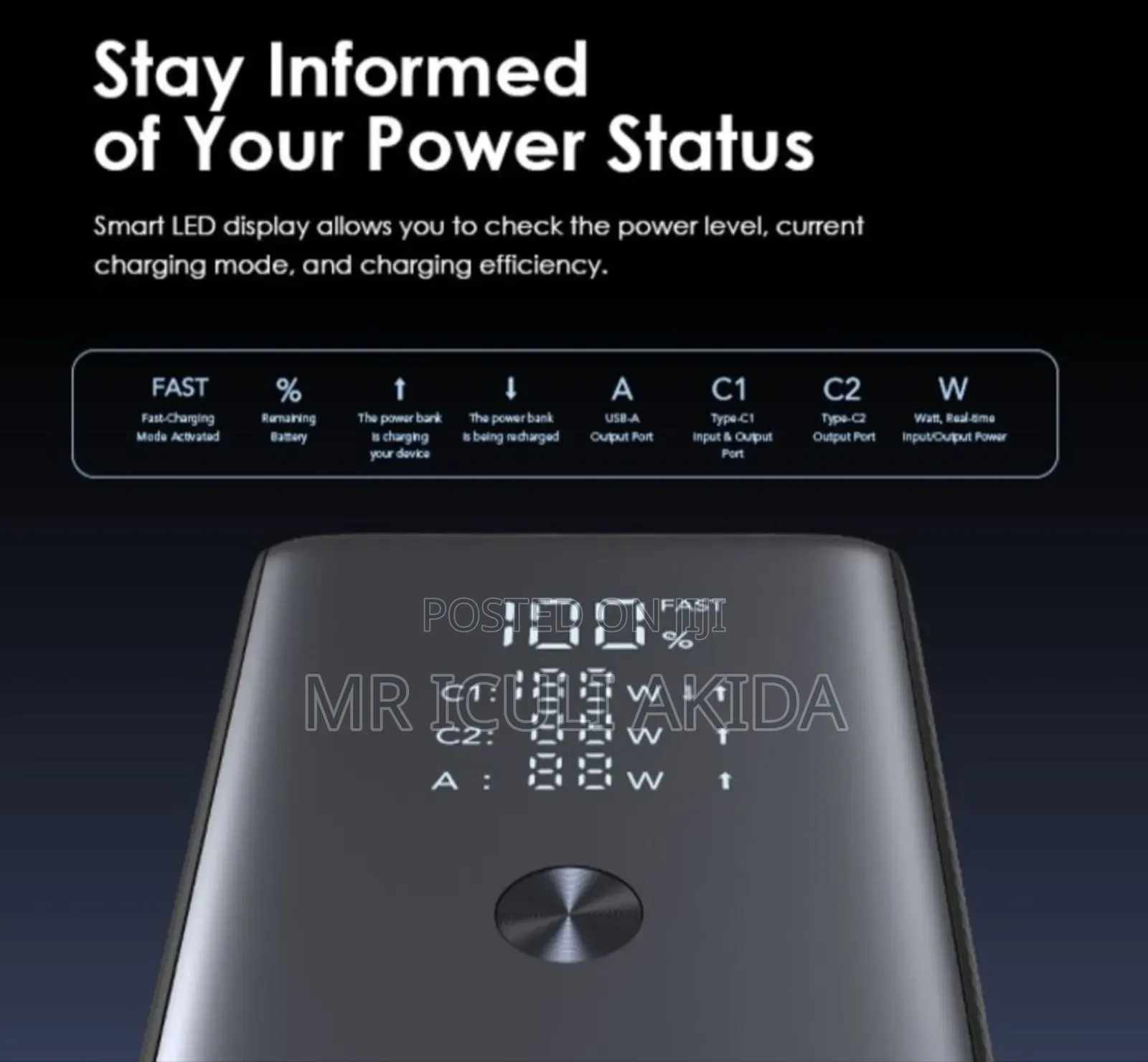 Original Oraimo Power Jet 130 27600mah 130w Heavy-Duty Power Bank