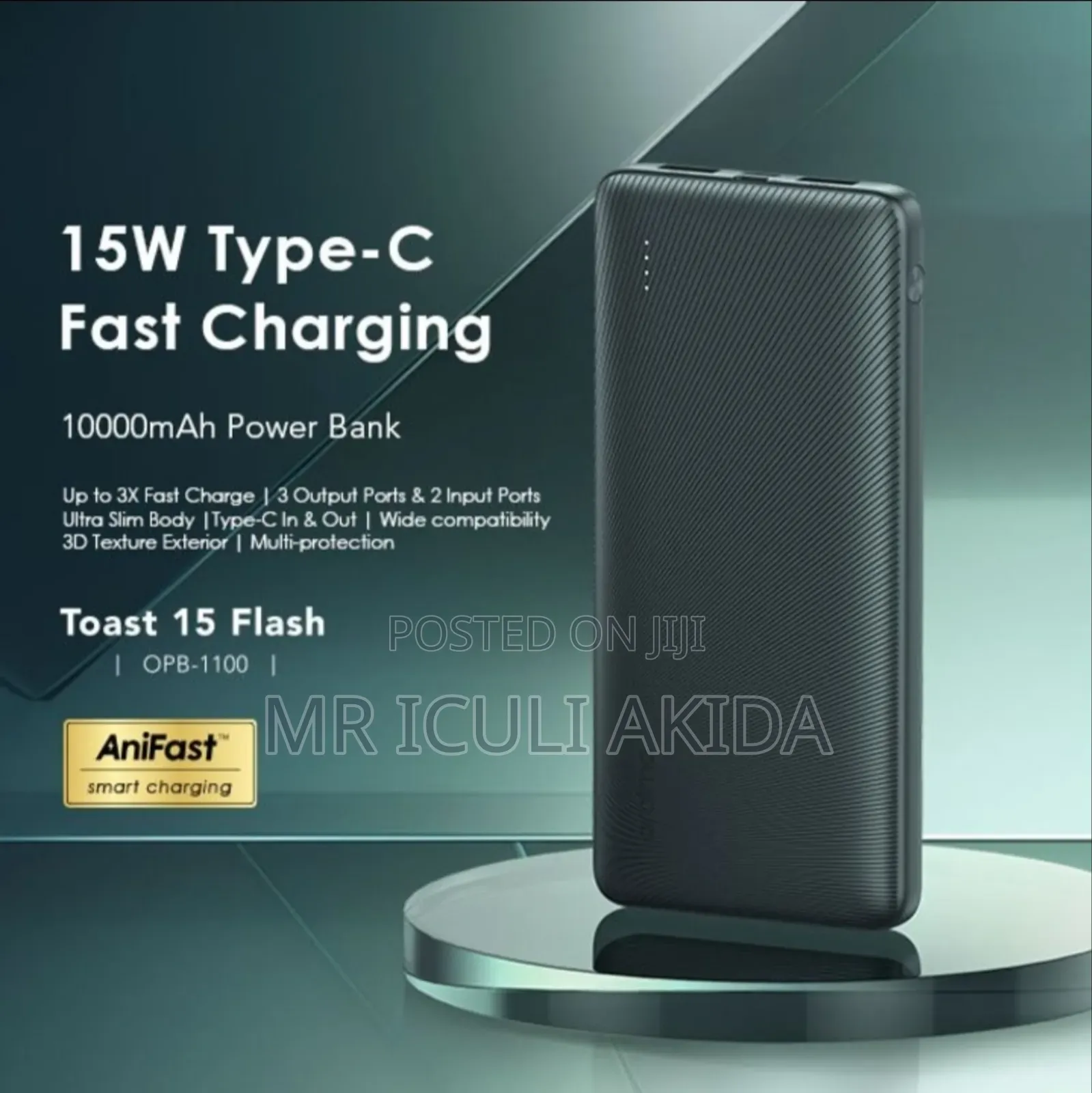 Original Oraimo Toast 15 Flash 10000mah Super Fast Charging Power Bank