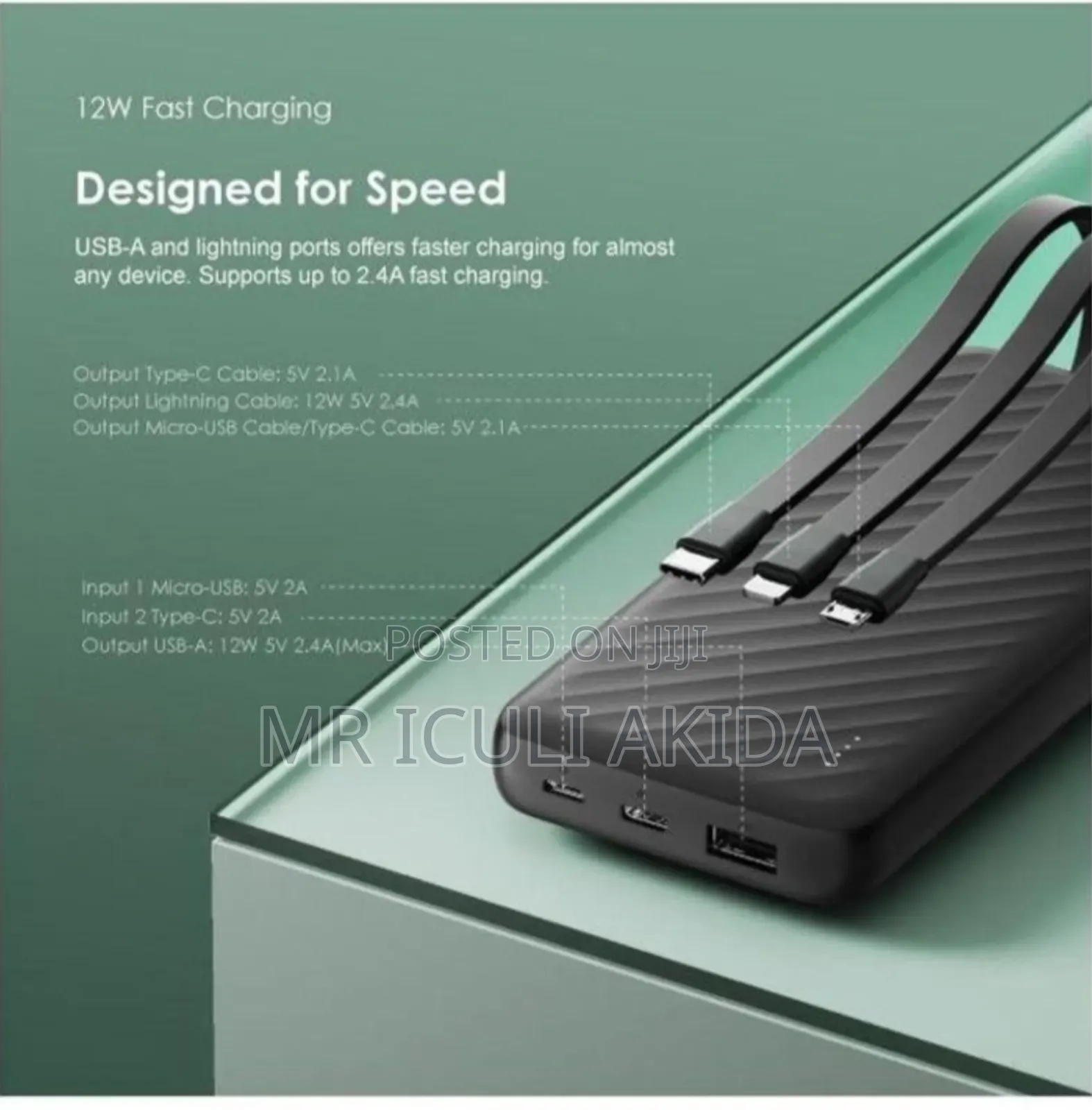 Original Oraimo Slice Link 10000mah 12w Super Fast Charging Power Bank