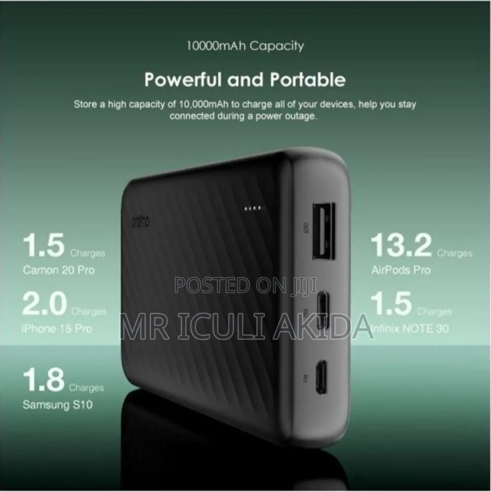 Original Oraimo Slice Link 10000mah 12w Super Fast Charging Power Bank