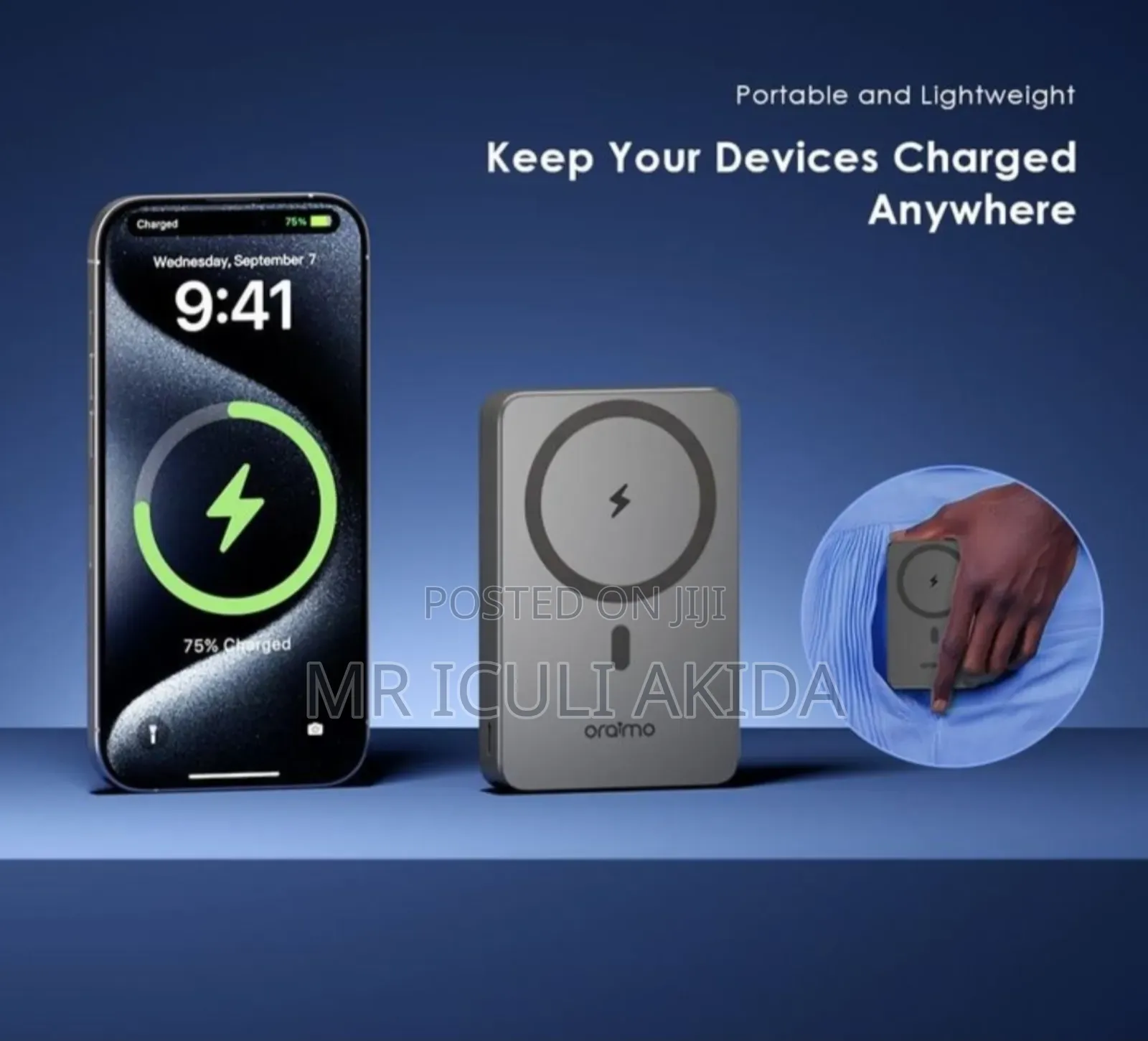 Original Oraimo Magpower 15 10000mah Wireless and Wired Power Bank