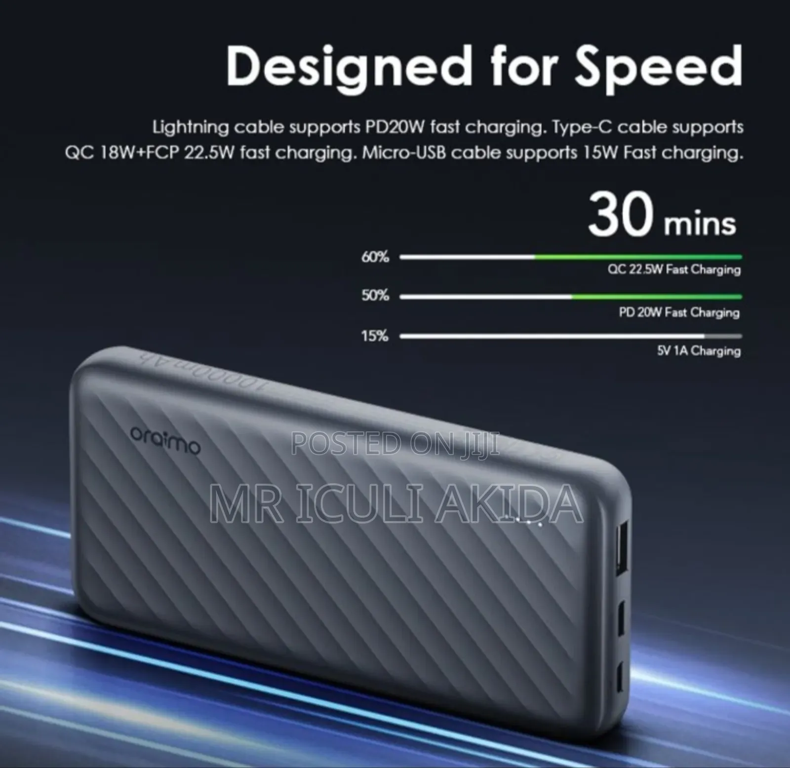 Original Oraimo Slice Link Pro 10000mah 22.5w Power Bank
