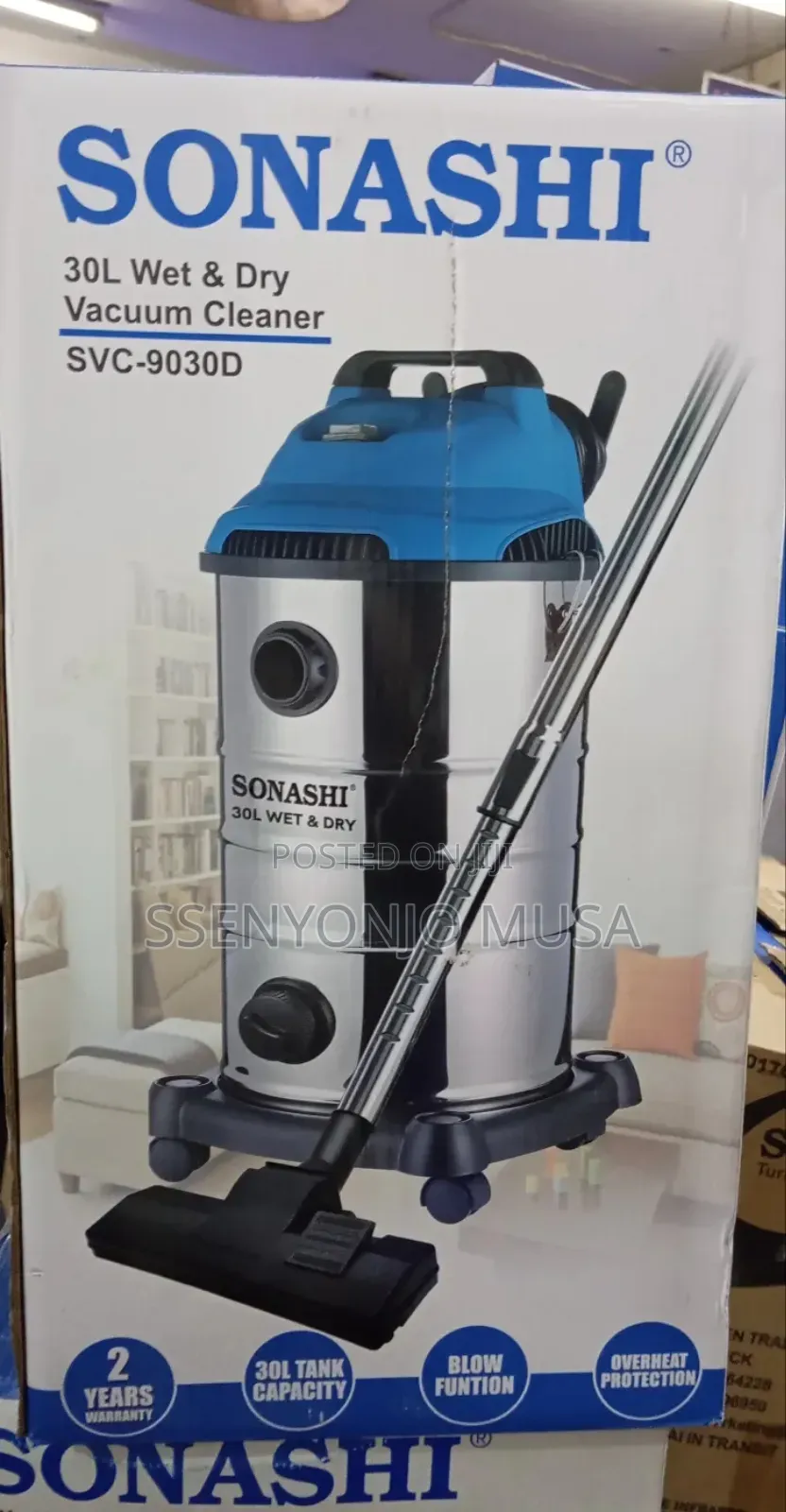 Sonashi 30l Wet Dry Vacuum Cleaner 1600w – Strong Suction, Blow