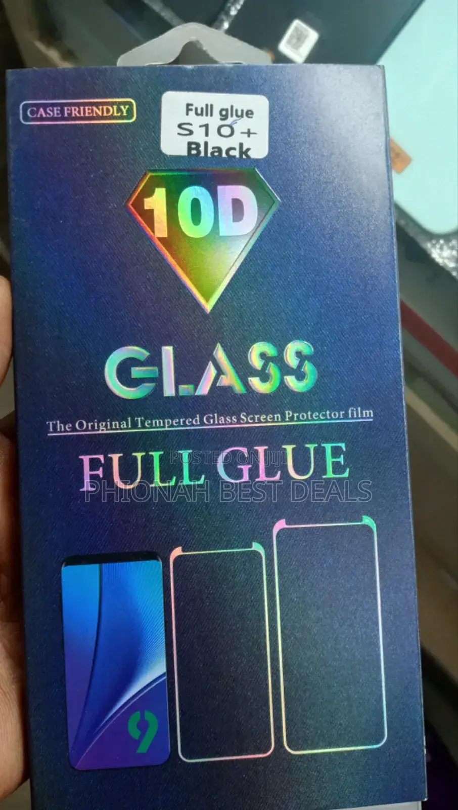 10d Full Glue S10+ Black Samsung