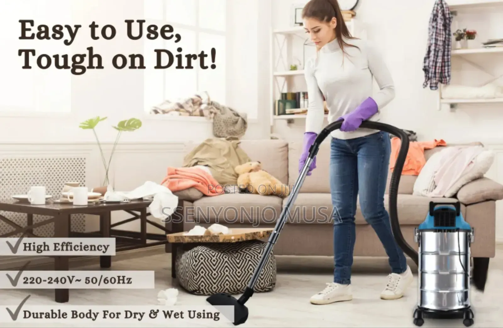 Sonashi 30l Wet Dry Vacuum Cleaner 1600w – Strong Suction, Blow