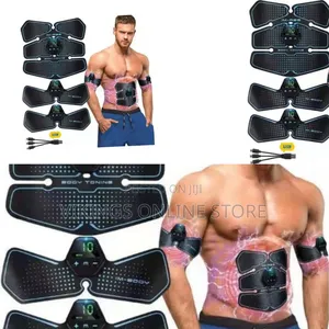 Electric Abs Machine Muscle Toner Abdominal Workouts Toning Belt-Black