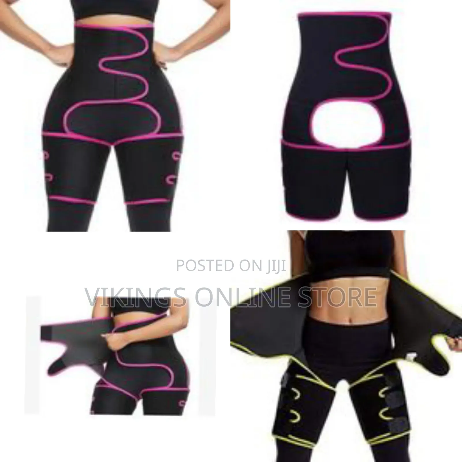 3 in 1 Sweat Slim Thigh Trimmer, Waist Trainer Slimming Belt-Black