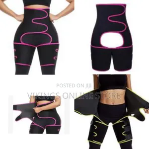 3 in 1 Sweat Slim Thigh Trimmer, Waist Trainer Slimming Belt-Black