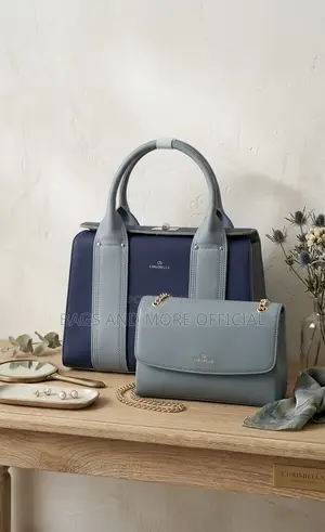 Original Chrisbella 2-in-1 Handbag Set - Navy Light Blue