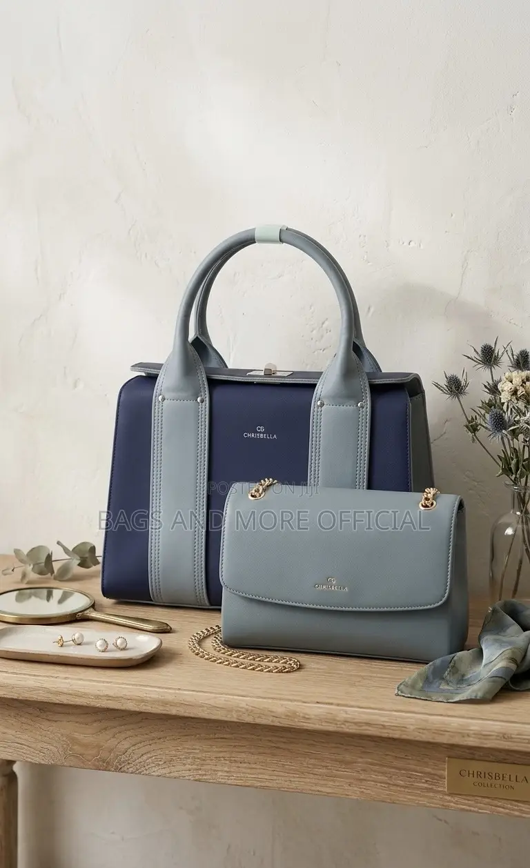 Original Chrisbella 2-in-1 Handbag Set - Navy Light Blue