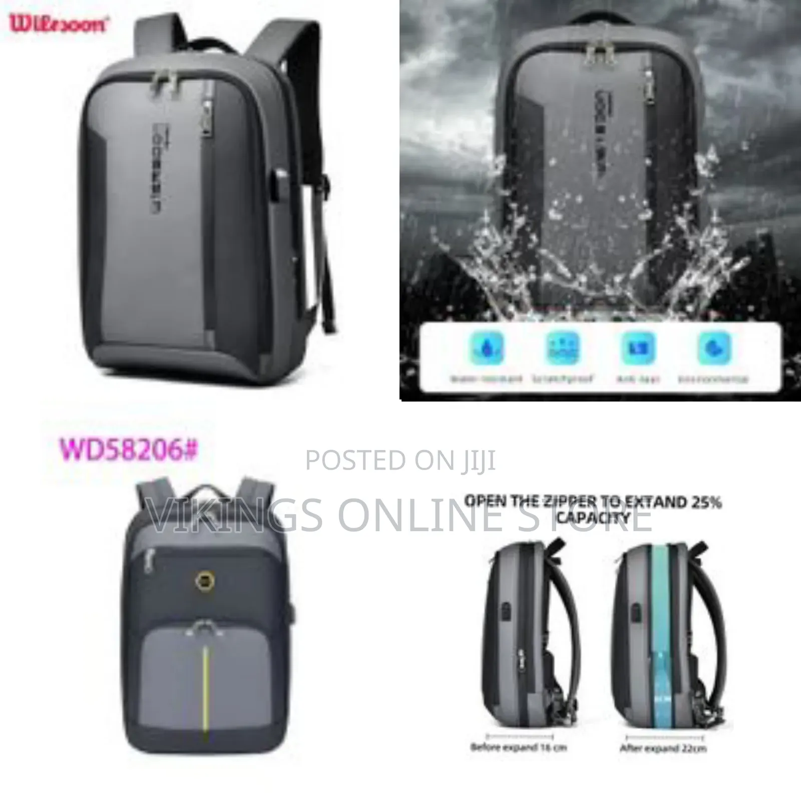 Wiersoon Business Backpack for Men Slim Expandable Waterproof Travel