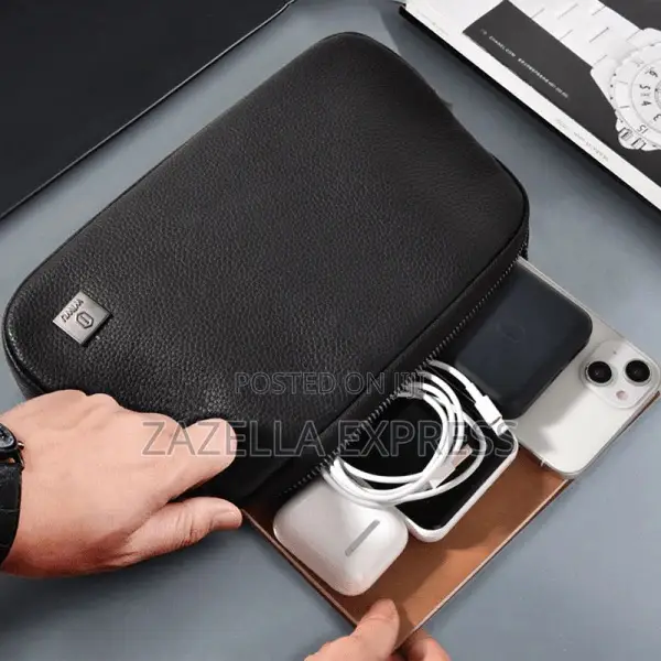 Wiwu Alpha Fingerprint Lock Clutch Bag,Leather Organizer Pouch