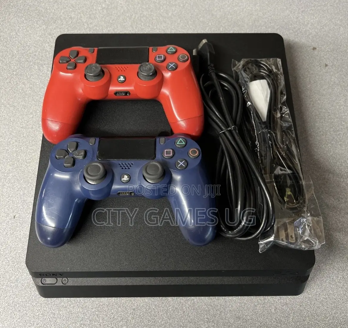 Sony Playstation 4 Ps4 Slim Game Console 8 Games With 2 Controllers