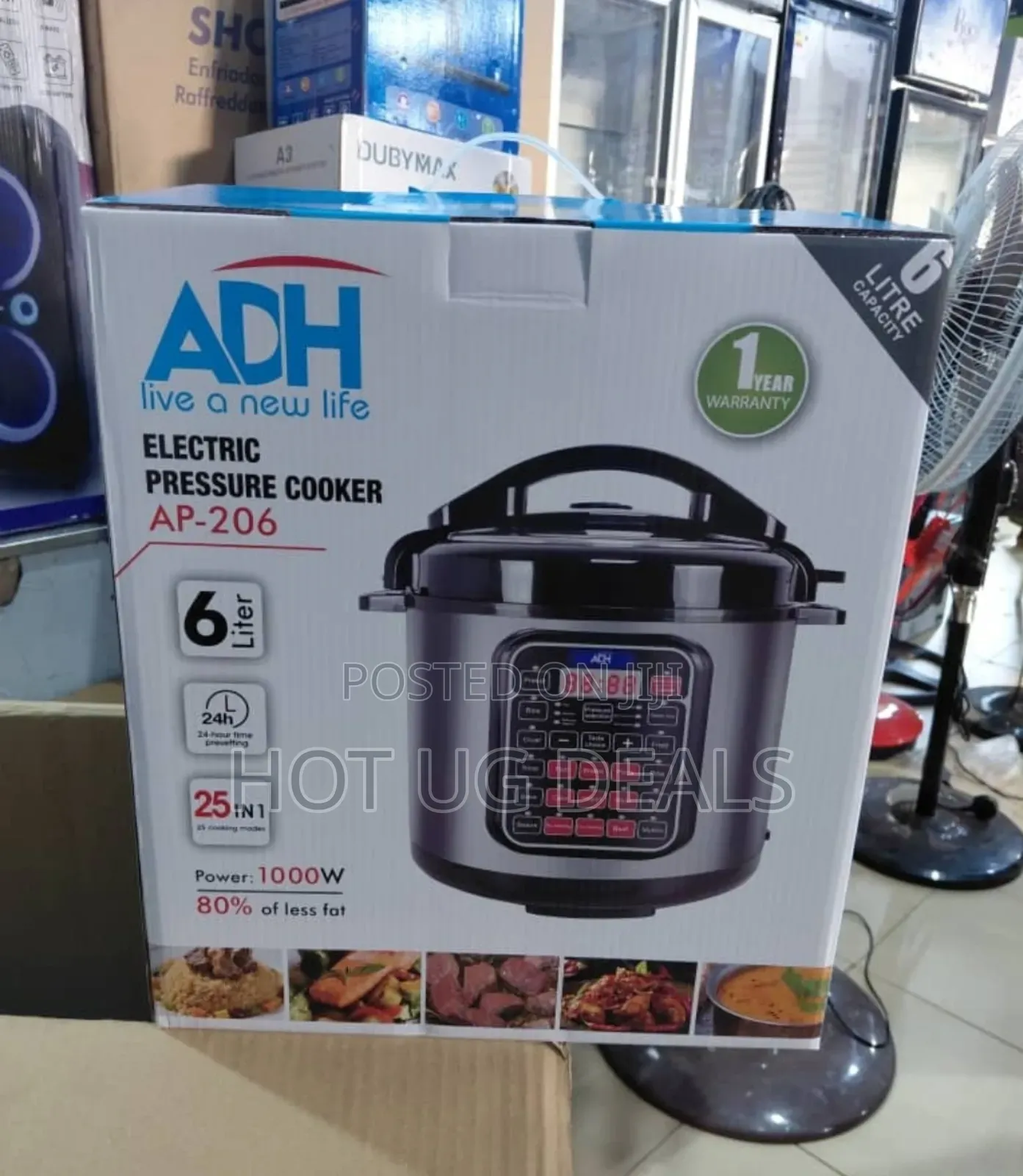 Adh 17-in-1 Electric Pressure Cooker 8 Litres- Black Silver