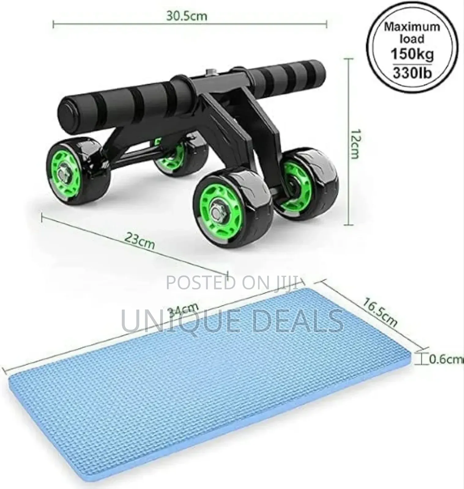 4 Wheel Upgraded Ab Wheel Roller for 6 Pack Abs