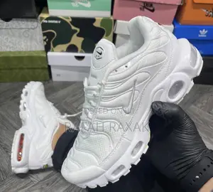 Nike Air Max Tn Plus Triple White Sneakers in Stock