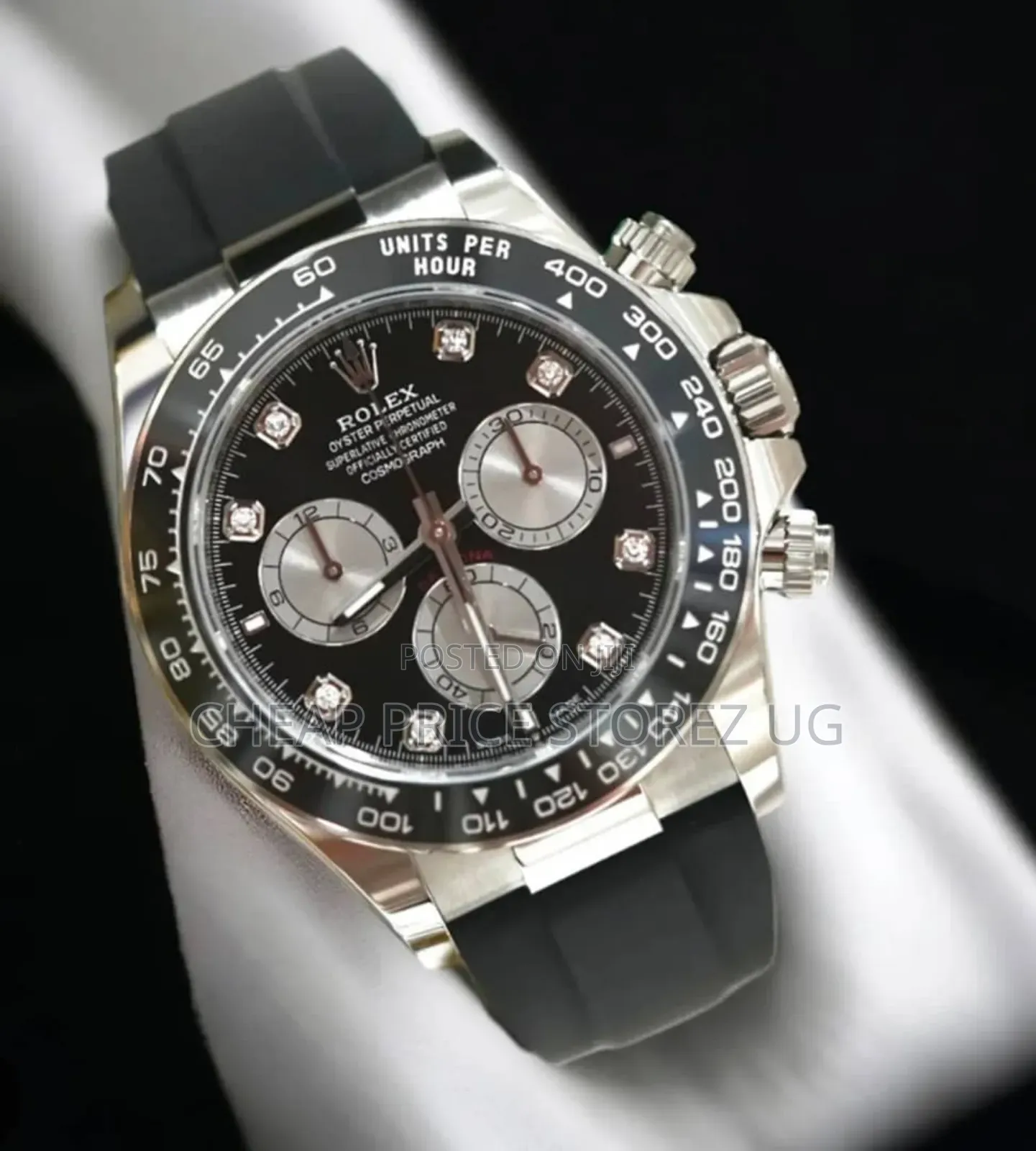The Product Is a Rolex Cosmograph Daytona White Gold Watch With