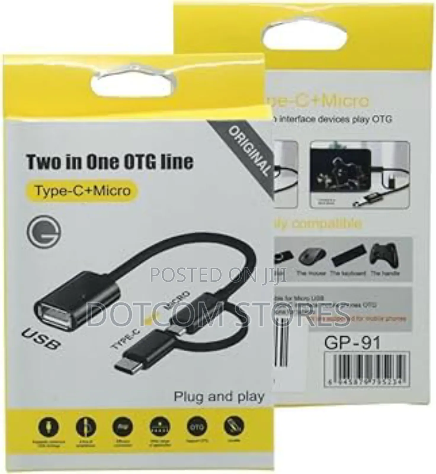 Kaiacdi Brand Two-in-One Usb Otg (On-the-Go) Cable