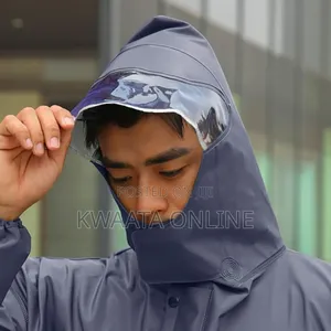 Raincoat Reusable Waterproof Rain Jacket With Hood, Reflective Strips
