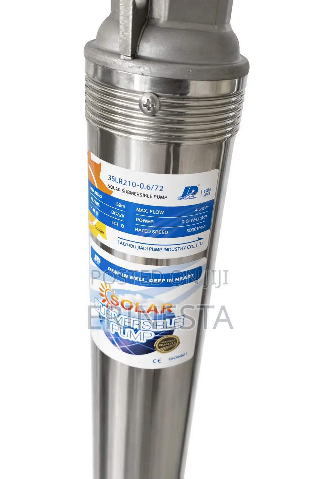 Jd 0.6 KWH Solar Water Borehole Pump 72v 52m Height + 4 300w Panel Kit