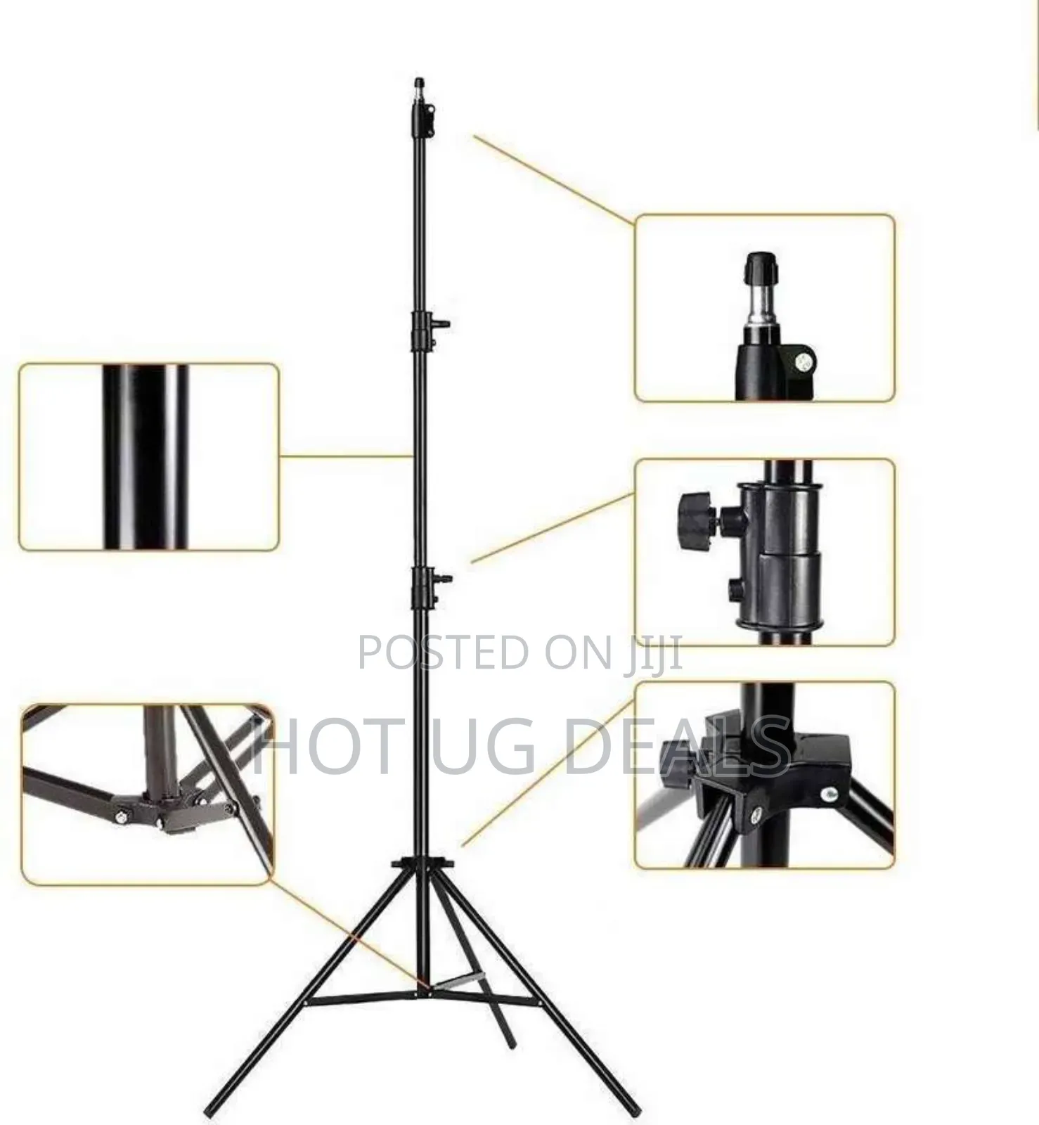 200cm Strong Metal Mobile Phone Tripod/Camera Sand Tripod - Black