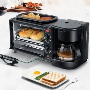Hoffmans 3 in 1 Home Breakfast Machine Maker Coffee Frying Pan Bread