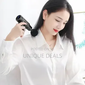 Mini Massage Gun Portable Fascia Gun Muscle Massager 3 Speed 4 Heads