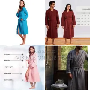Large Lightweight Waffle Unisex Organic Linen Weave Robes- Long Soft
