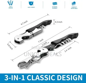 Corkscrew,3 in 1 Wine Opener, Bottle Opener and Foil Cutter