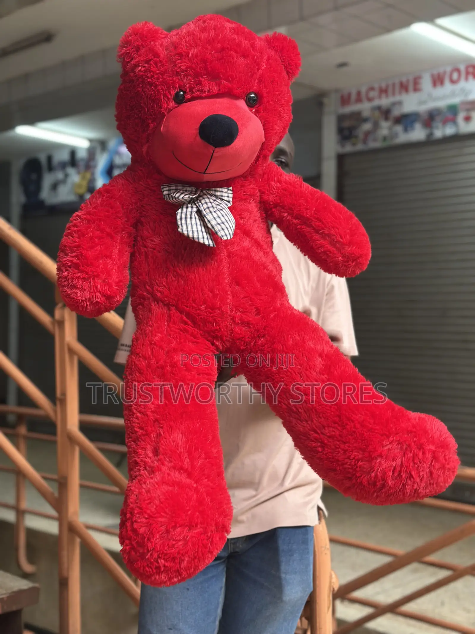 Red Fur Bear - 100cm Long