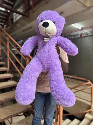 Purple 100cm Bear With a Ribbon
