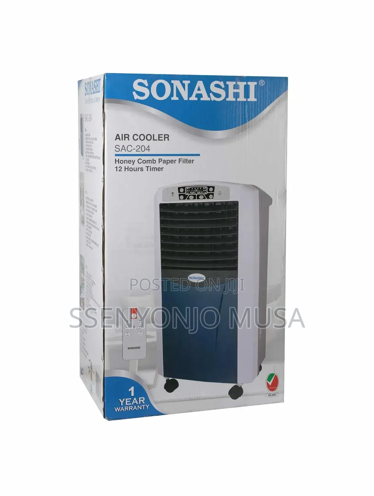 Sonashi Air Cooler 7.0l Sac-204 - 12h Timer, Touch Button-Remote-
