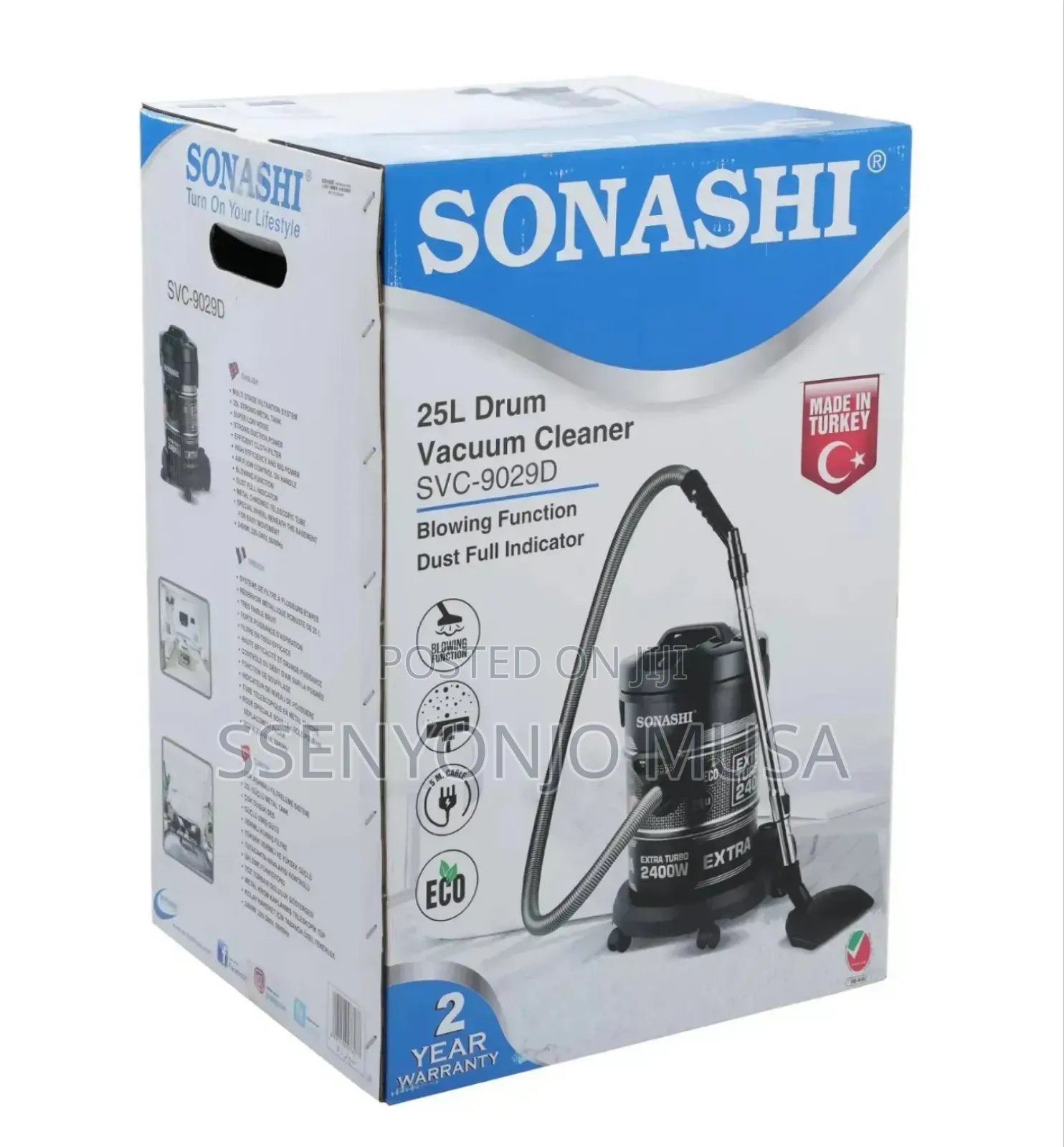 Sonashi 25l Drum Vacuum Cleaner – 2400w Strong Suction, Multi-stage.