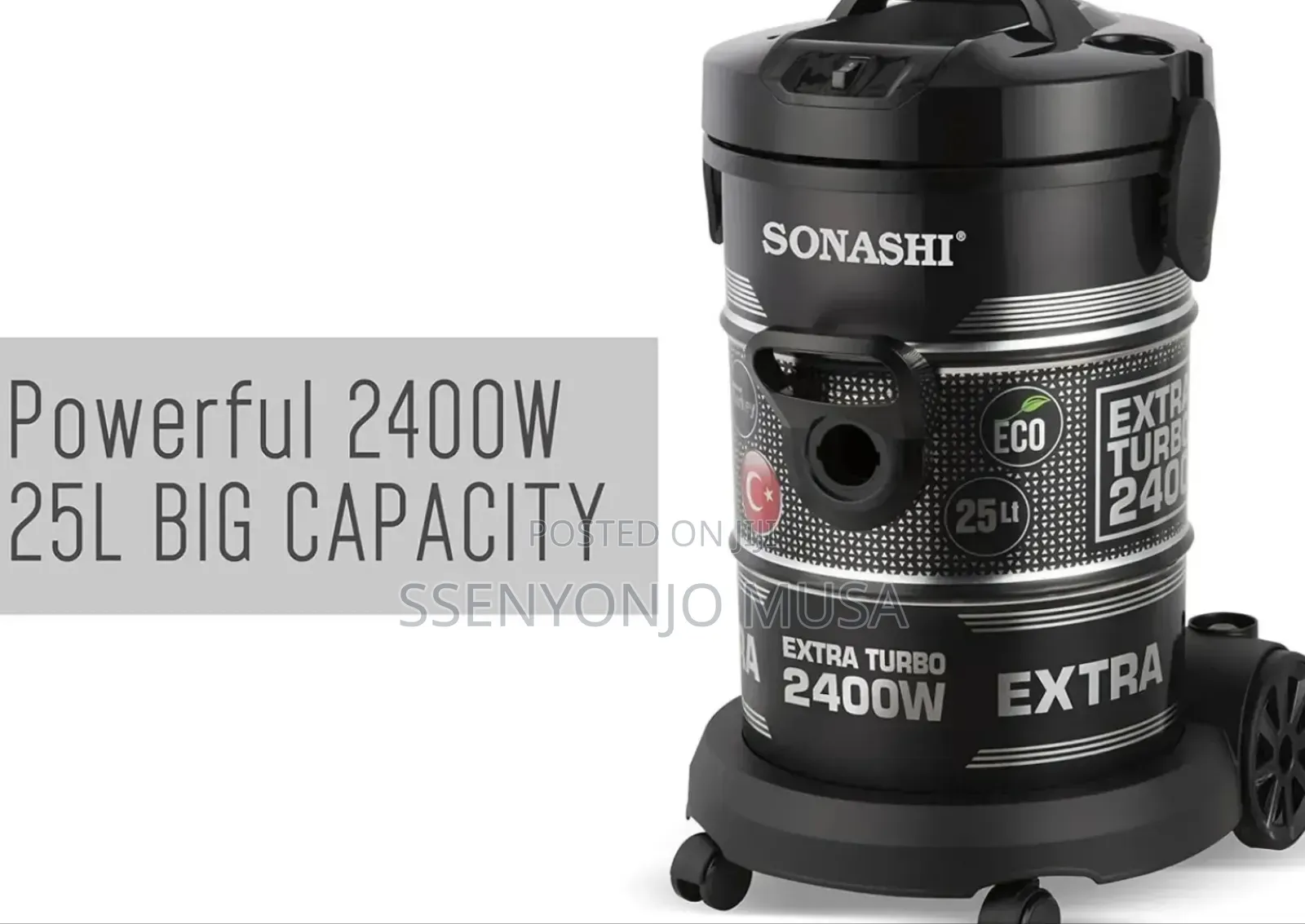 Sonashi 25l Drum Vacuum Cleaner – 2400w Strong Suction, Multi-stage.