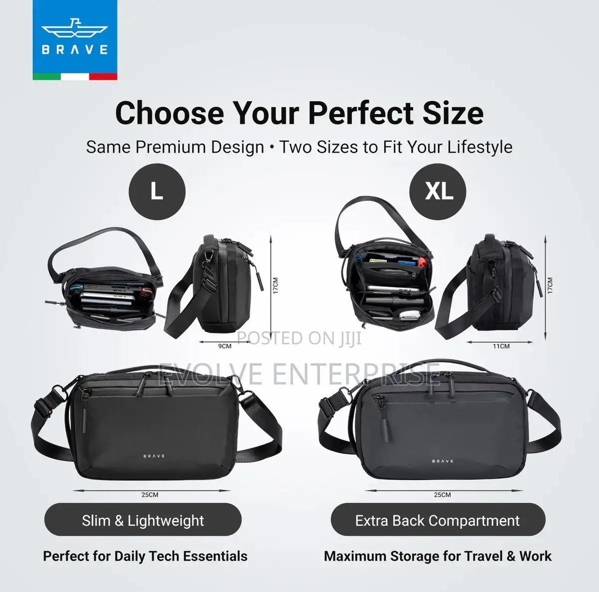 Brave Travel Tech Pouch Organizer Bag With Back Compartment