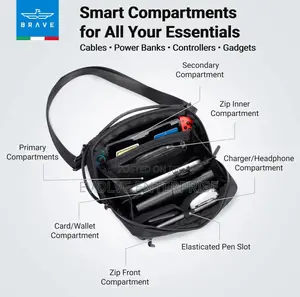 Brave Travel Tech Pouch Organizer Bag With Back Compartment