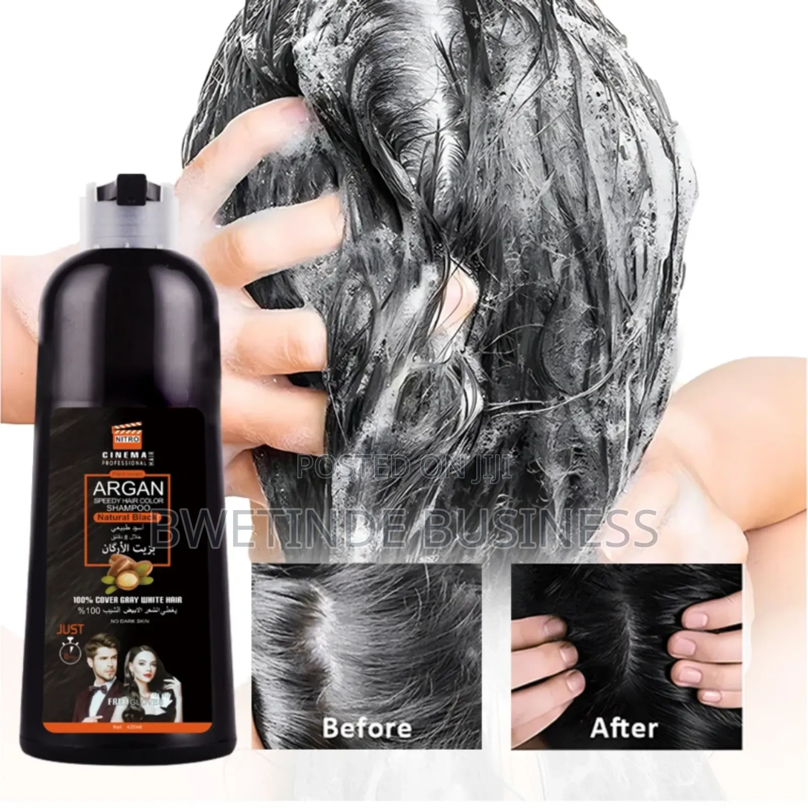 Argan Oil Fast Hair Dye Shampoo Natural Black 420ml