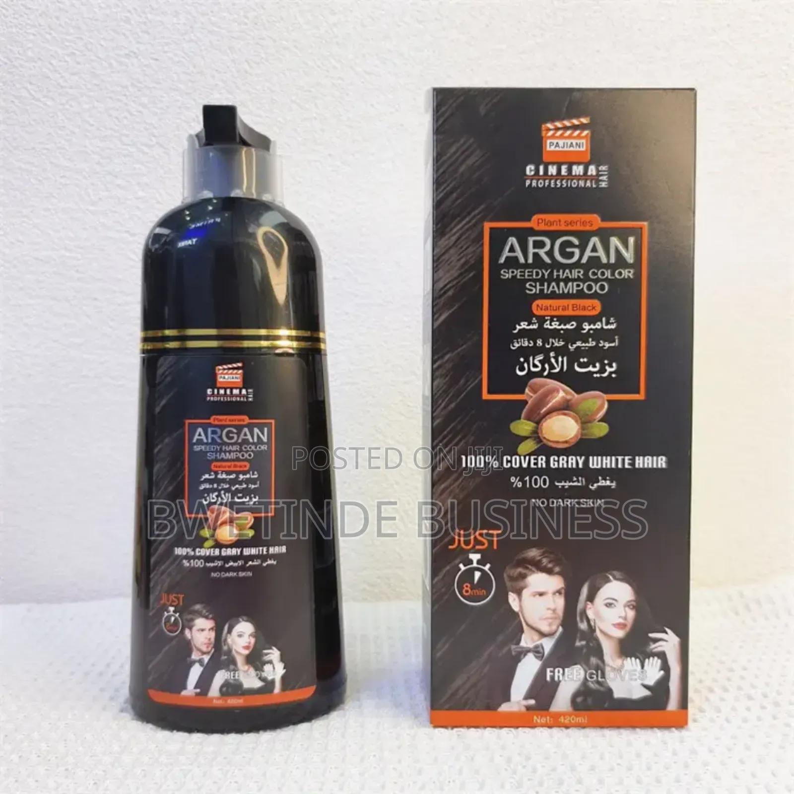 Argan Oil Fast Hair Dye Shampoo Natural Black 420ml