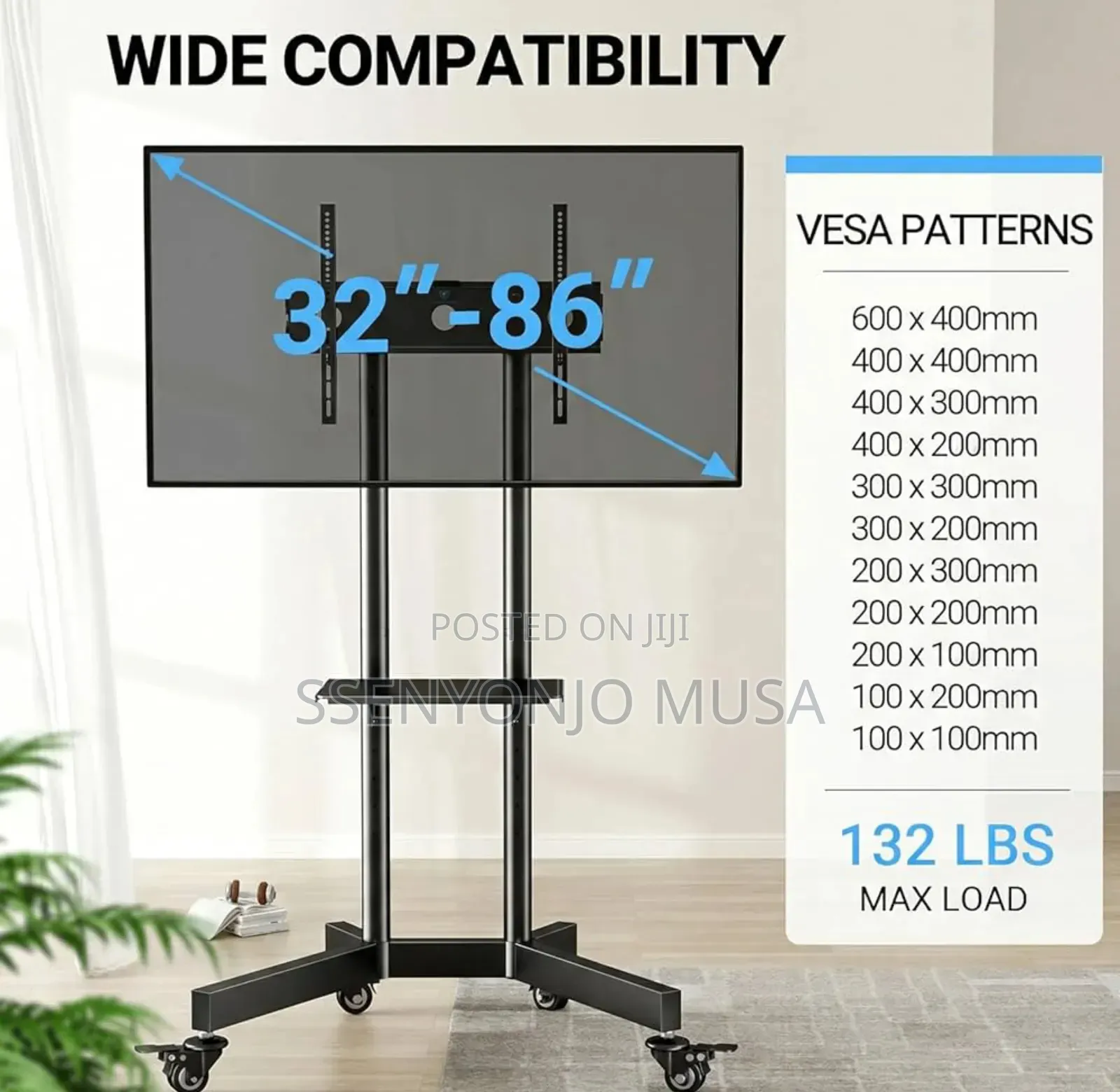 Rolling Tv Stand For 32-85" Screens