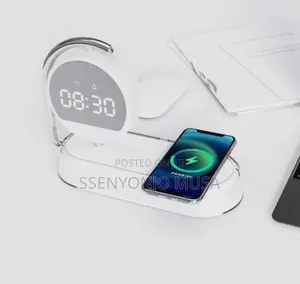 3-in-1 Led Lamp | Wireless Charger, Alarm Clock Dimmable-