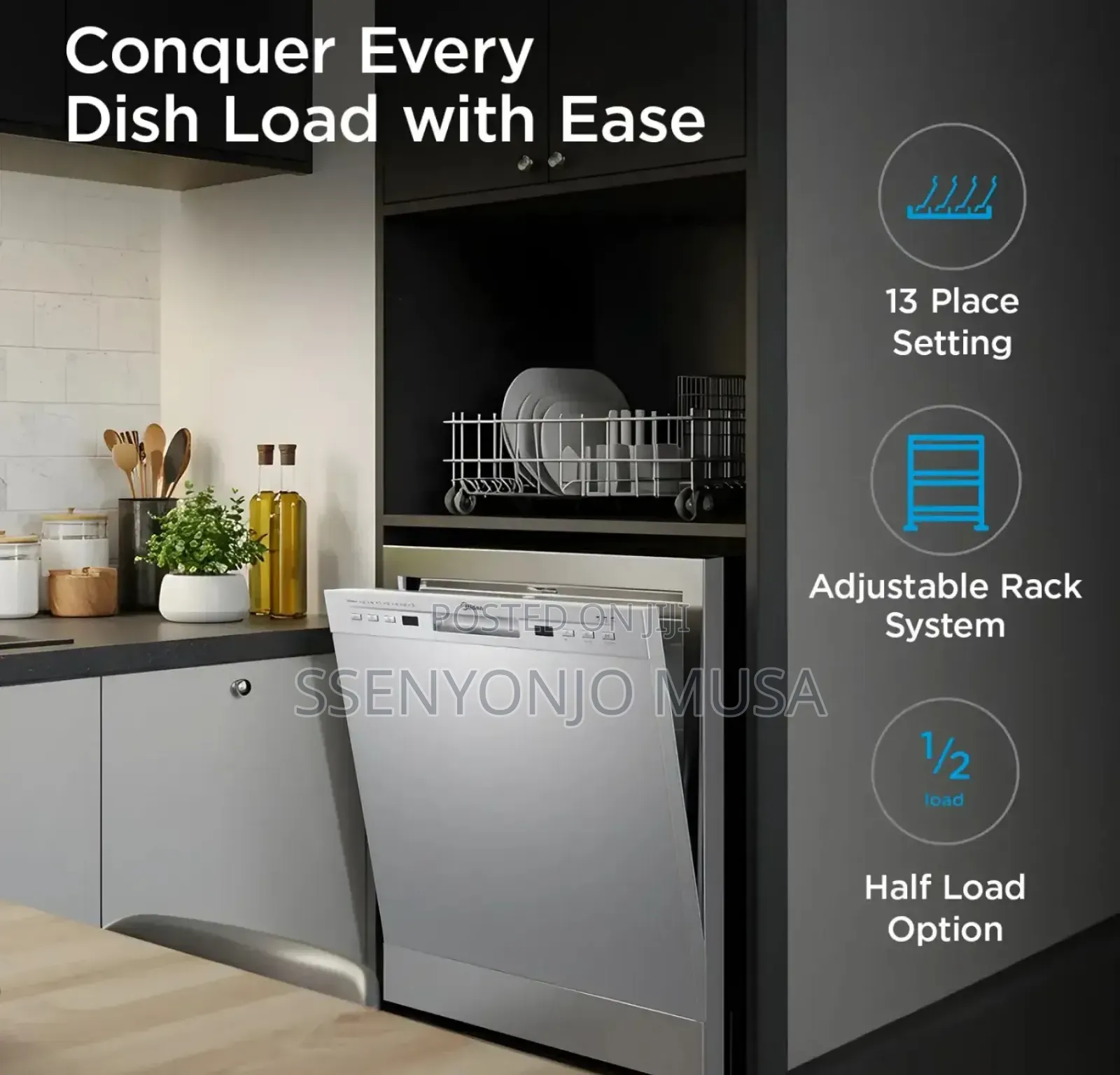 Midea 13 Place Freestanding Dishwasher – A++ Energy, Stainless Steel
