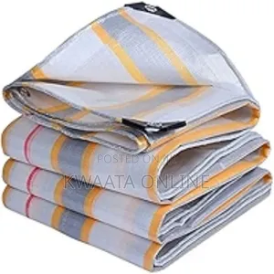 (12mx 12m),Tarpaulin Sheet Waterproof Heavy Duty Yellow, Orange, Zebra