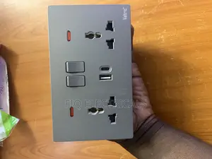 Grey Double Socket With Usb