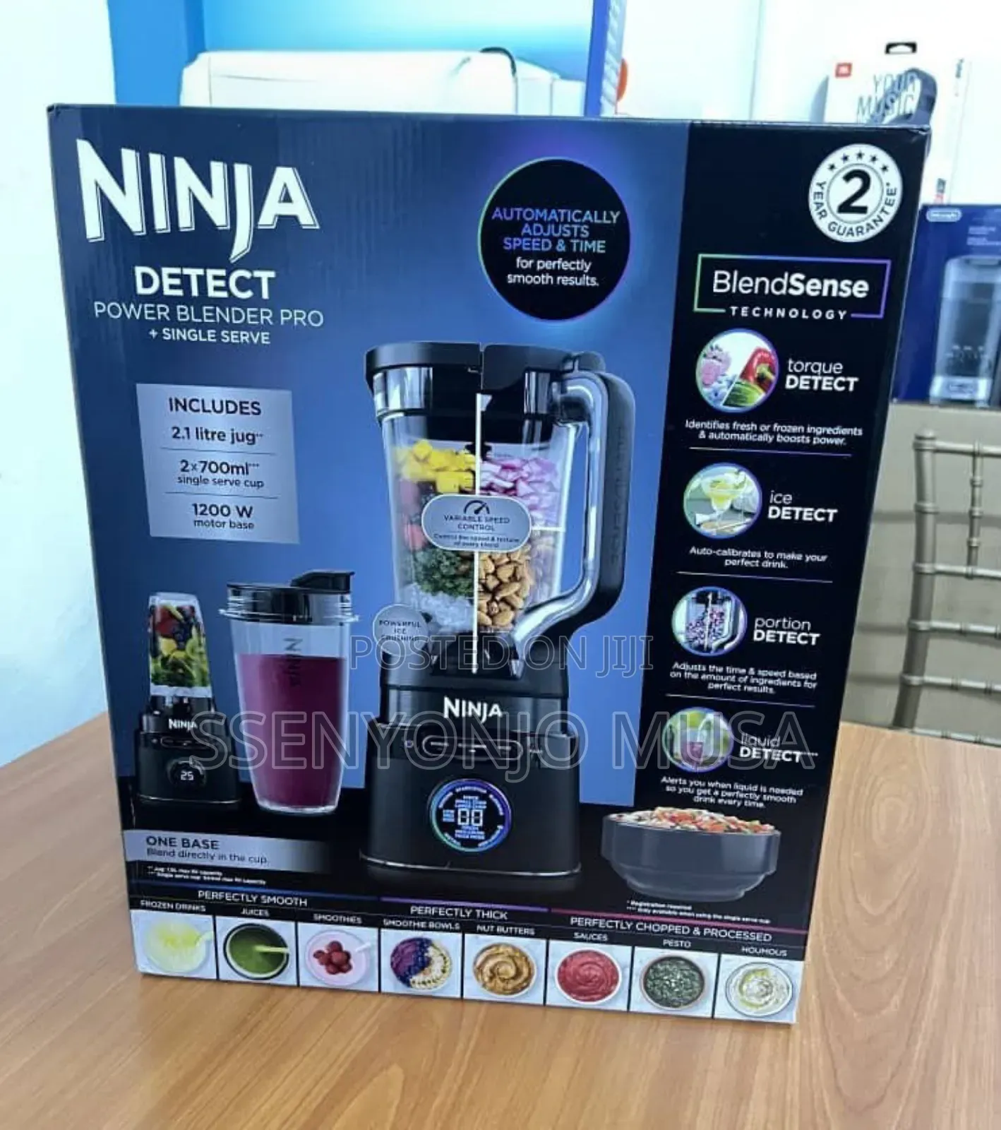 Ninja Blender 2in1 2l Jug Single Serve Blender– 1200w Smoothie Maker