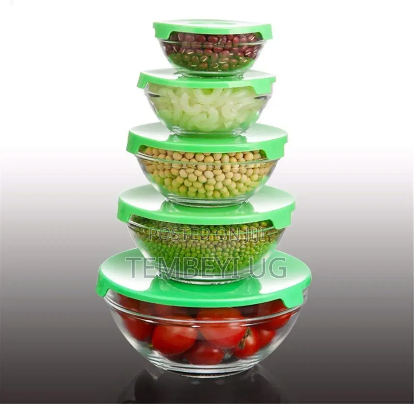 Set of 5 Glassware Cooking Bowls and Storage Containers