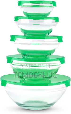 Set of 5 Glassware Cooking Bowls and Storage Containers