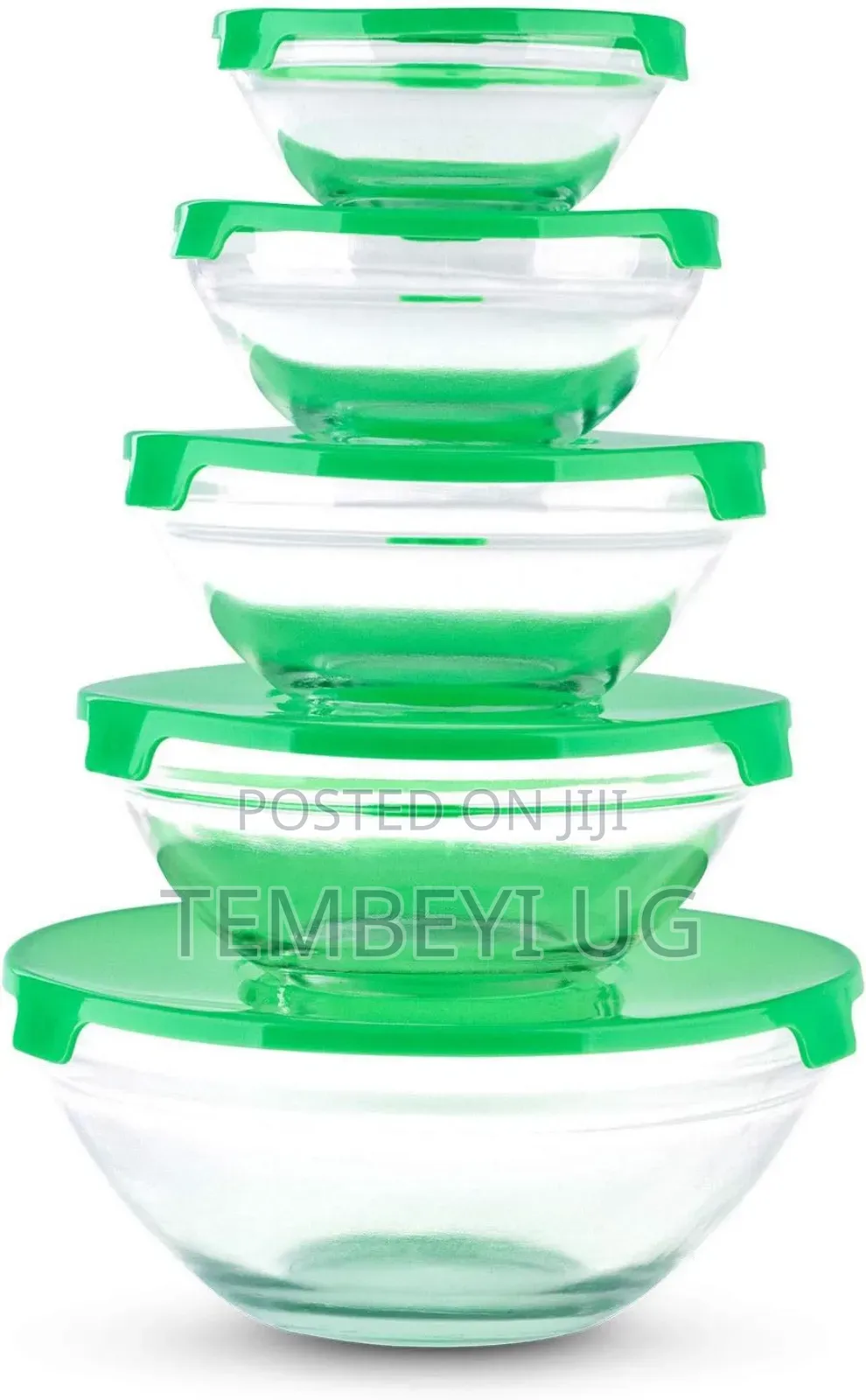 Set of 5 Glassware Cooking Bowls and Storage Containers