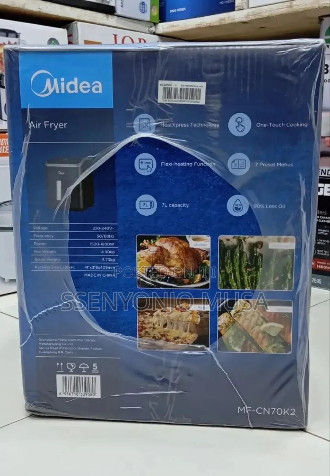 Midea Air Fryer Oven 7l Digital Display 8-in-1 With Touch Control.