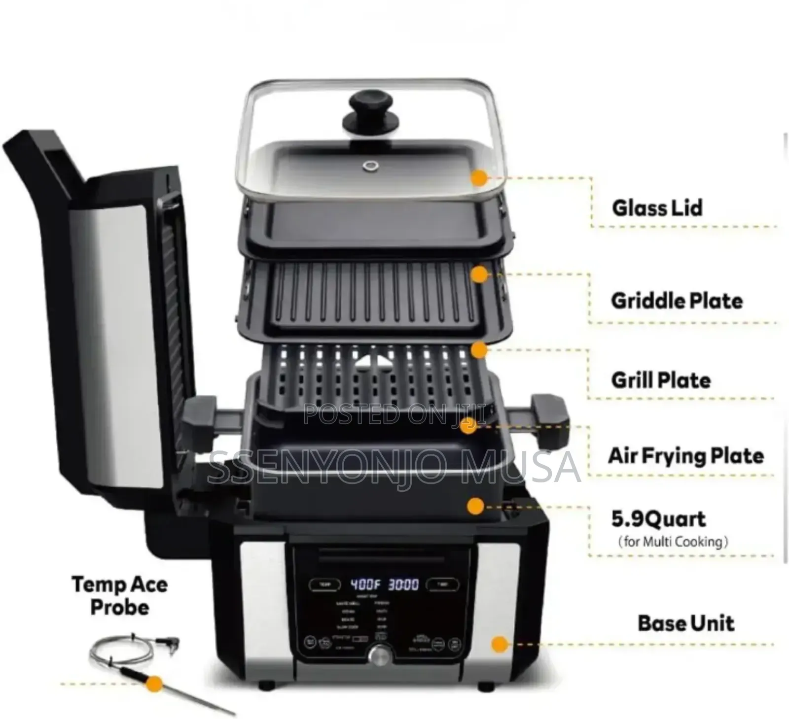 Hoffmans Grill Maxx/Air Fryer 6l 4in1 Multifunctional Cooker – 3000w G