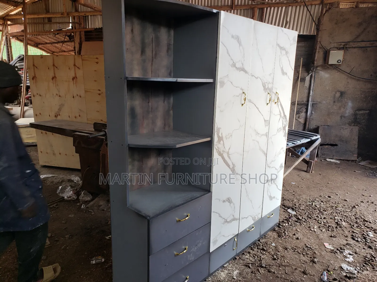 5x6feet Wardrobe Mix and Match White and Gray Hard Wood Used